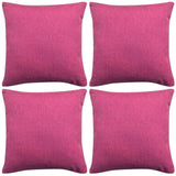 VidaXL Kissenbezüge 4 Stück Leinenoptik rosa 40x40 cm