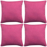 Vidaxl Cushion copre 4 pezzi Linen look rosa 80x80 cm