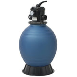 Vidaxl Schwimmbäder Sandfilter mit 6-Position-Ventil 460 mm blau