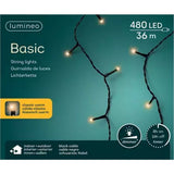 Lumineo Basic LED-Weihnachtsbeleuchtung 36 m schwarz IP44 klassisch warm