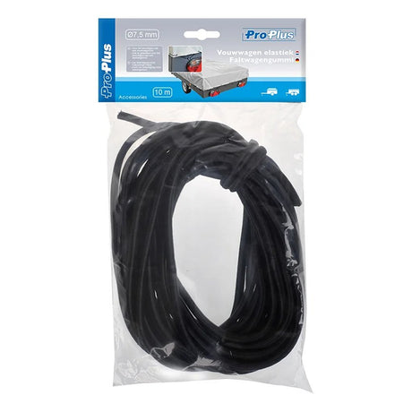 Proplus vouwwagen elastiek 7.5 mmx10 m zwart