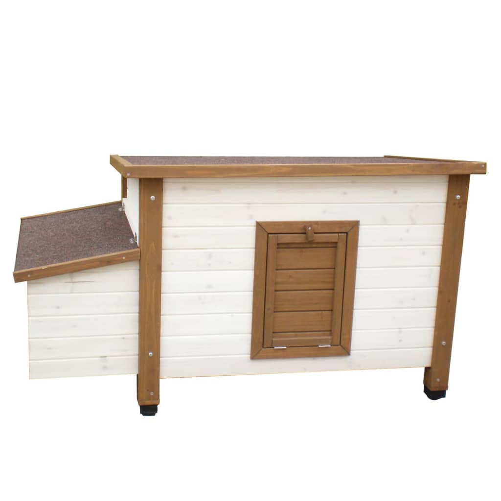 @Pet Chicken Coop 136x74.5x75 cm Holz weiß und braun