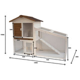 @Pet Rabbit Hok Tommy 140x65x100 cm Weiß und Brown 20072
