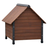 @Pet Hundedach mit Plastikklappen Rostique 76x76x72 cm braun