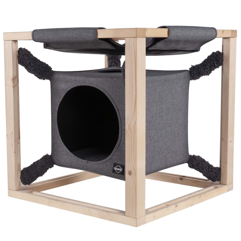 Quapas! Katzenbett mit Hängematte Catcube M 54x54x54 cm Grau