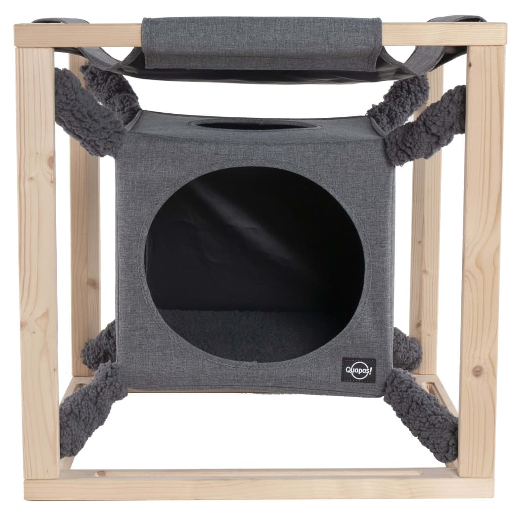 Quapas! Katzenbett mit Hängematte Catcube M 54x54x54 cm Grau