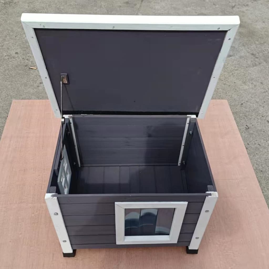 @Pet Cat Loft für äußere XL 68.5x54x51,5 cm Holz grau und weiß