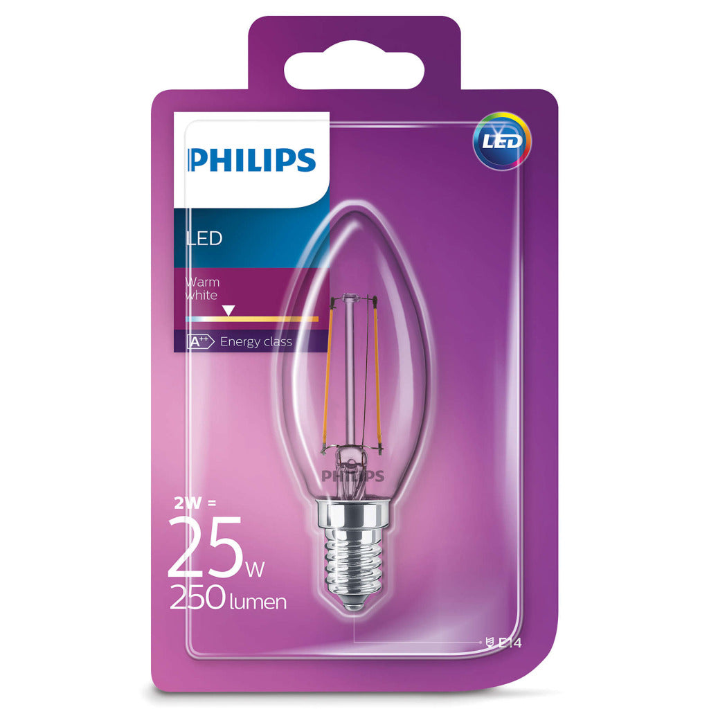 Philips LEDClassic 25W (2W) B35 E14 WW CL ND 1BC 4 Beleuchtung