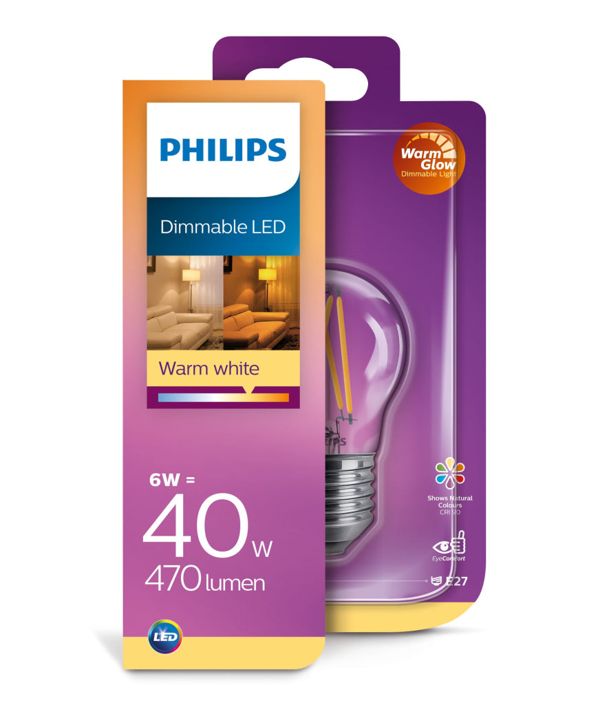 Philips ledet Classic 40W P45 E27 CL WGD90 SRT4 Lys