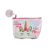 Einhorn-Kinder-Kulturbeutel, Beutel, Make-up-Tasche, holografisch, mit Aufdruck, 19,5 x 13 cm