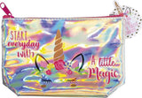 Einhorn-Kinder-Kulturbeutel, Beutel, Make-up-Tasche, holografisch, mit Aufdruck, 19,5 x 13 cm