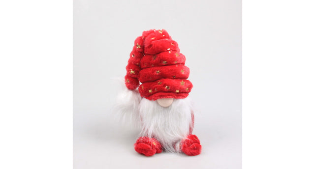 Kerstkabouter slaapmuts 19x18x50 cm rood