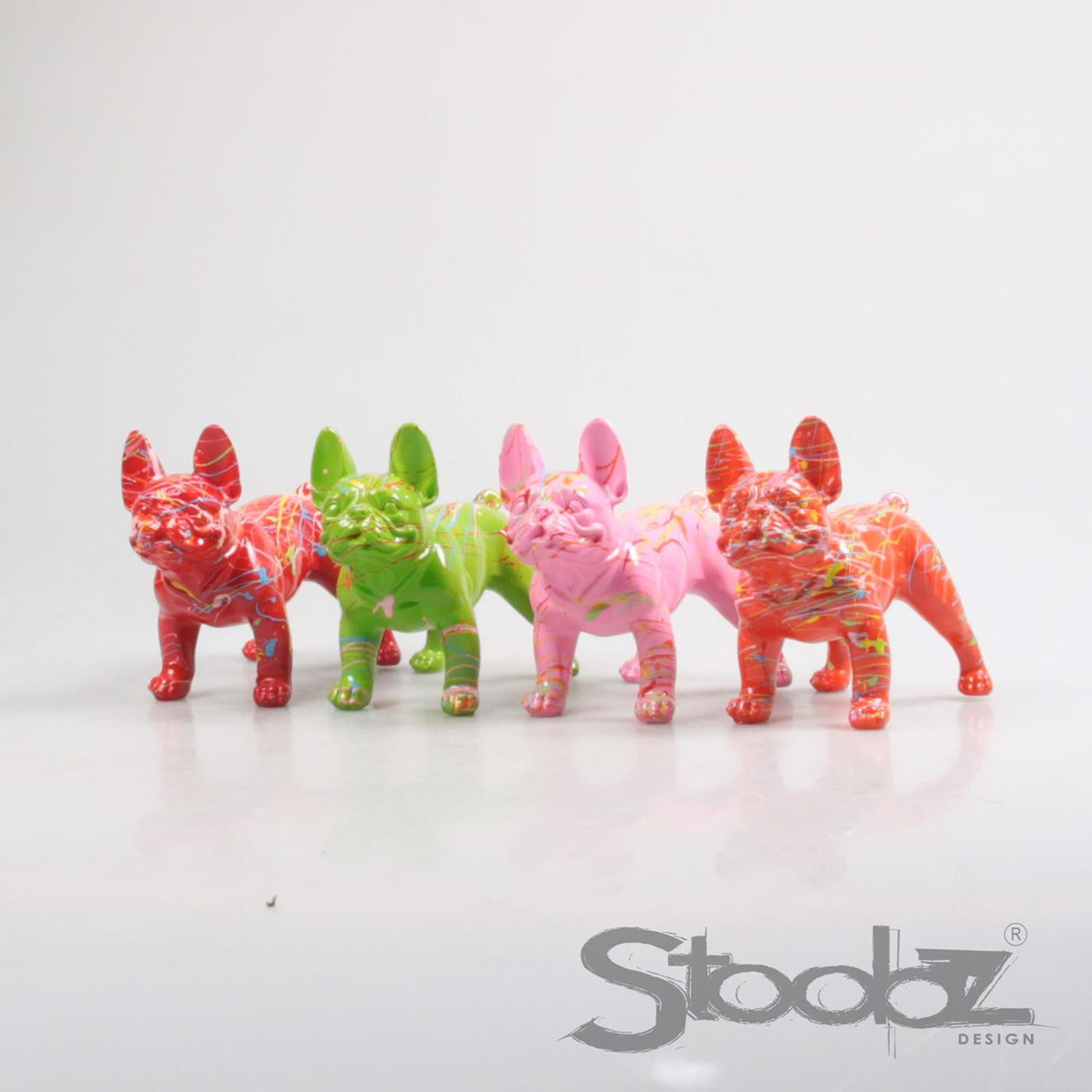 Stoobz design stoobz hond franse bulldog 16cm 4 assorti