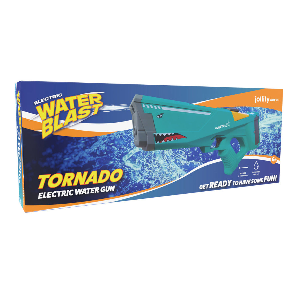 Overige merken waterblast elektrische waterpistool tornado + 600 ml bellenblaas groen