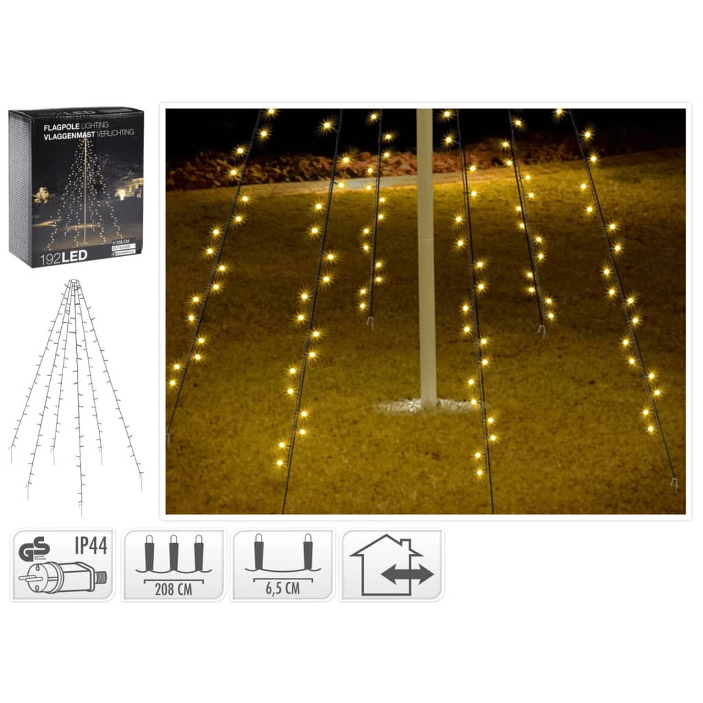 Ambiente Ambiente Weihnachtslichter für Fahnenmast mit 192 LEDs 208 cm