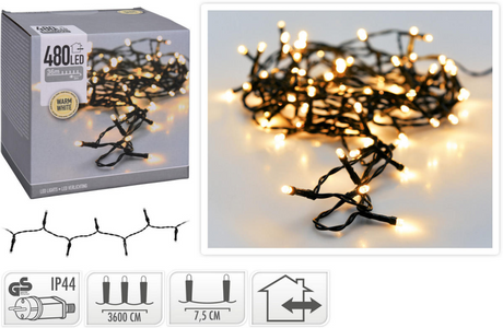S.i.a. Weihnachtsbeleuchtung 36m 480 LED-Leuchten IP44