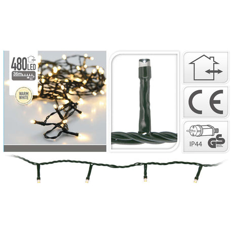 S.i.a. Weihnachtsbeleuchtung 36m 480 LED-Leuchten IP44