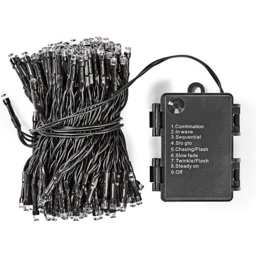 Home-Styling s.i.a. Batterie-LED-Beleuchtung 48 LEDs 350 cm warmweißes Licht schwarz