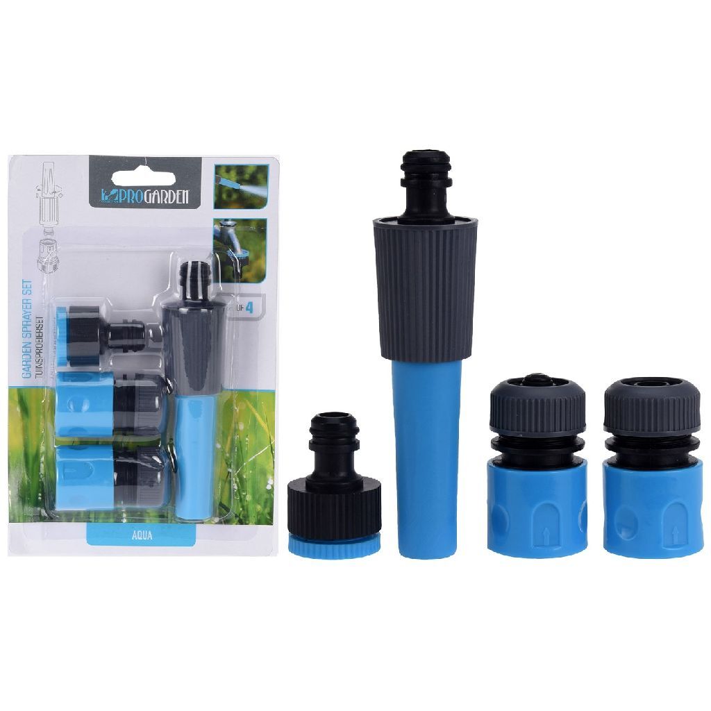 Spruzzatore da giardino di base set blu a 4 pezzi nero