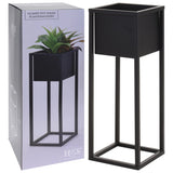 H S Collection H S Collection Flowerpot på standard 60 cm metall svart