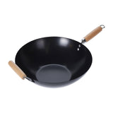 Excellent houseware wok carbon staal ã˜35cm met houten handgrepen