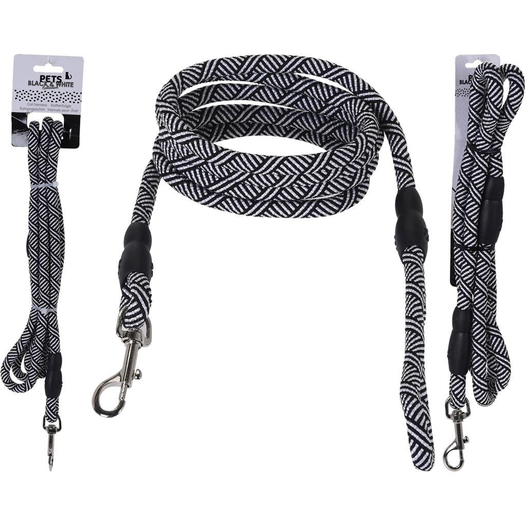 Basic Pets Black and White Collection Hundeleine 130 cm schwarz und weiß