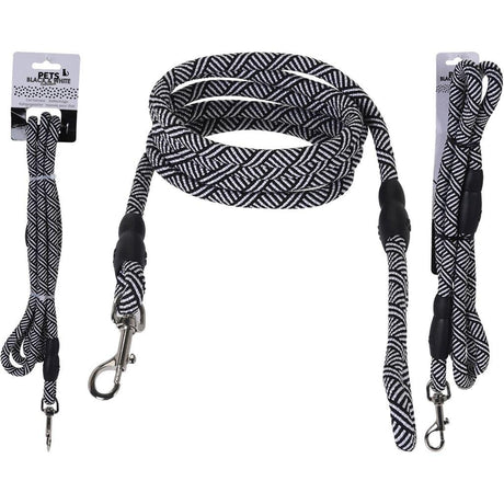 Basic Pets Black and White Collection Hundeleine 130 cm schwarz und weiß