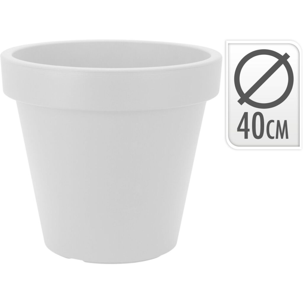 Basic Plastic Flowerpot autour de 40x35 cm blanc