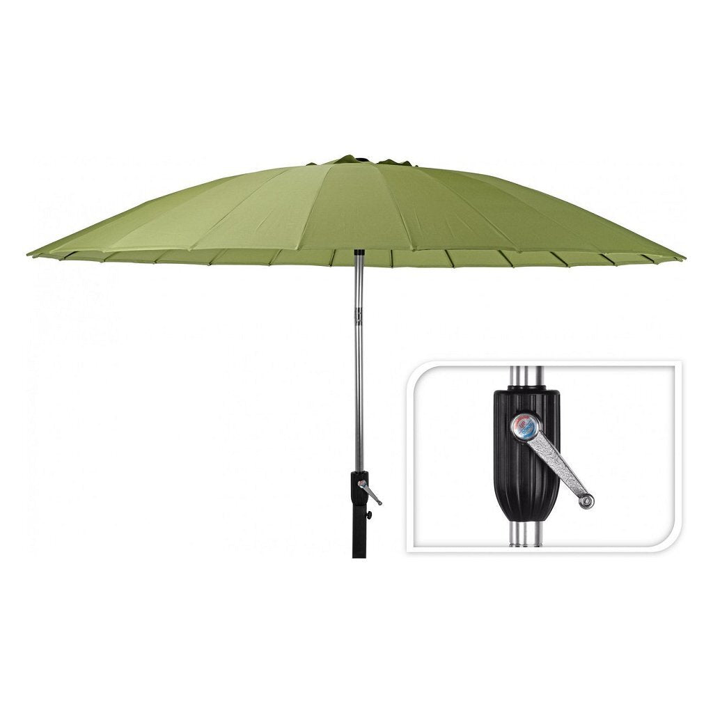 Parasol Shanghai básico con mecanismo de giro de 270 cm verde