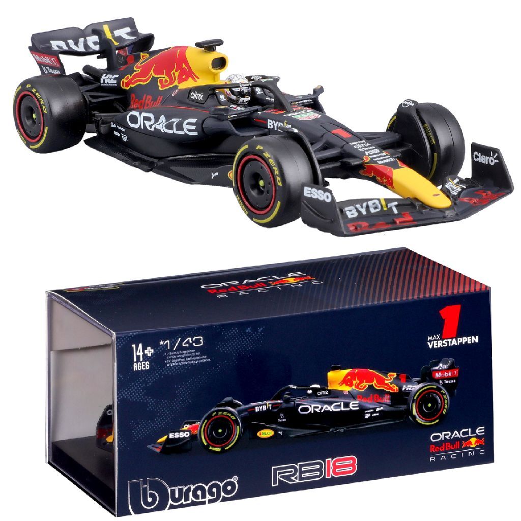 Bburago bburago red bull max verstappen rb18 formule 1 seizoen 2022