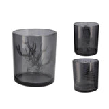 Theelichthouder jolly glas 7x7x8cm 3 assorti