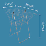 Tomado-Metaltex Vento 25 DRABLEK 133x109x58 cm Silber 25m Trockenlänge