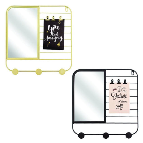 Overige merken decoratie wandrek 32x2x33 cm metaal zwart goud assorti