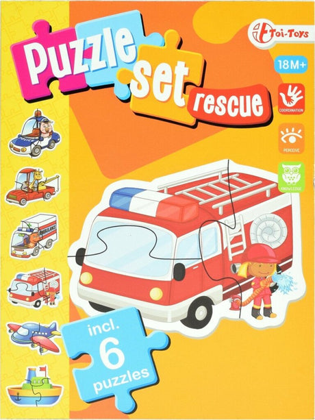 Toi-Toys Spiele Rätsel Set Emergency Services Junior Cardboard 15 Teile