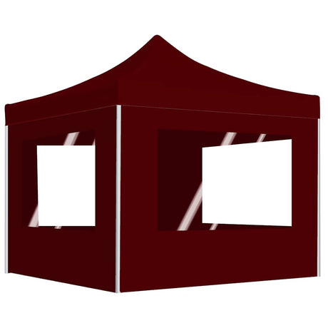 Vidaxl Partytent faltbar mit Wänden 3x3 m Aluminiumweinrot
