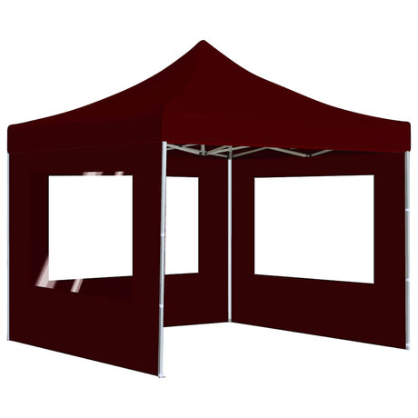 Vidaxl Partytent faltbar mit Wänden 3x3 m Aluminiumweinrot