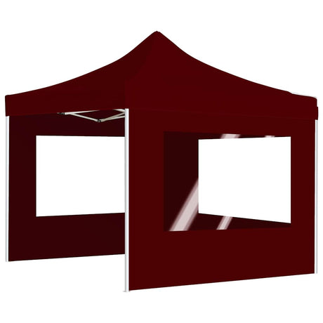 Vidaxl Partytent faltbar mit Wänden 3x3 m Aluminiumweinrot