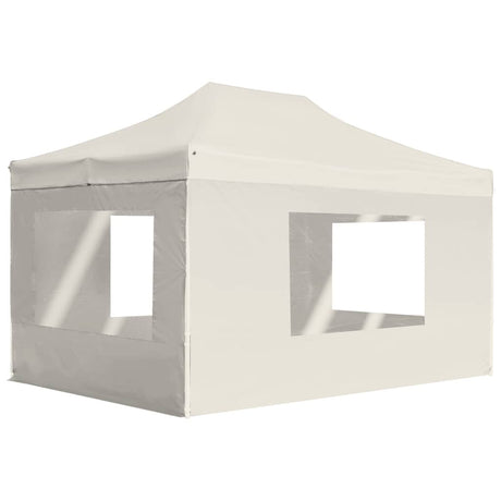 Vidaxl Partytent faltbar mit Wänden 4,5 x 3 m Aluminiumcreme