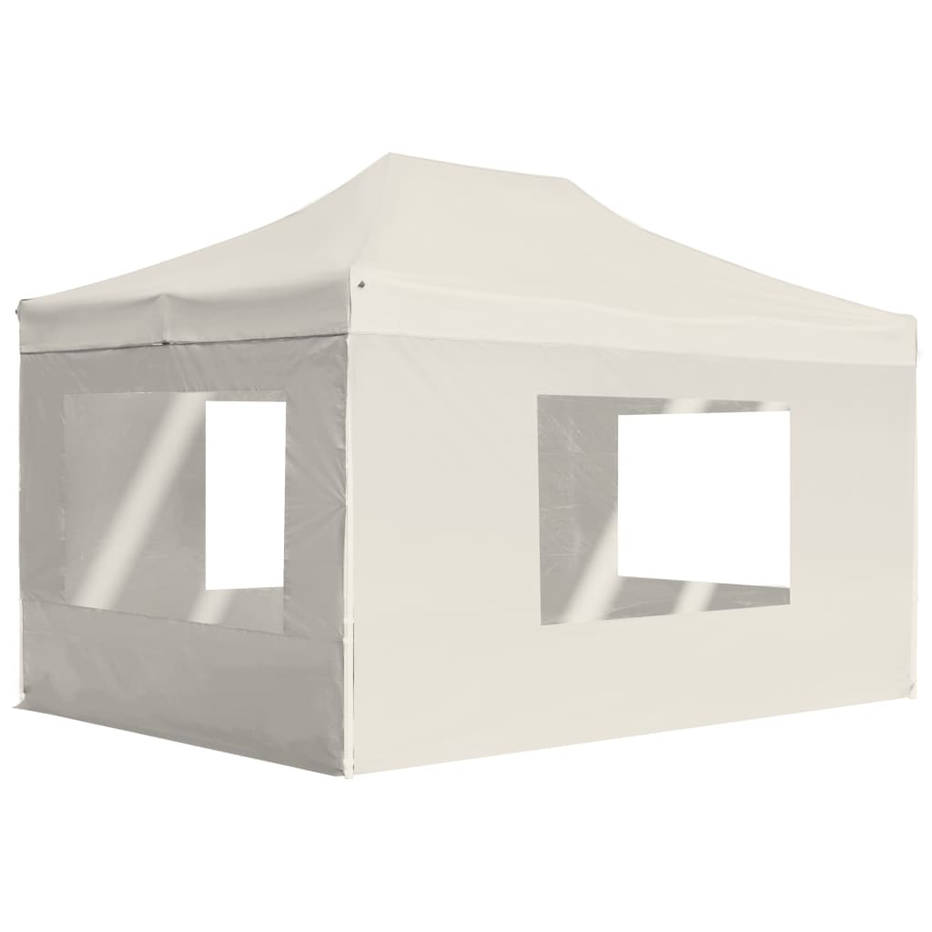 Vidaxl Partytent faltbar mit Wänden 4,5 x 3 m Aluminiumcreme