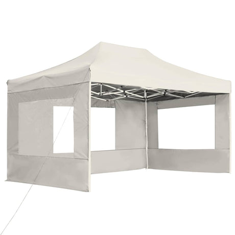 Vidaxl Partytent faltbar mit Wänden 4,5 x 3 m Aluminiumcreme
