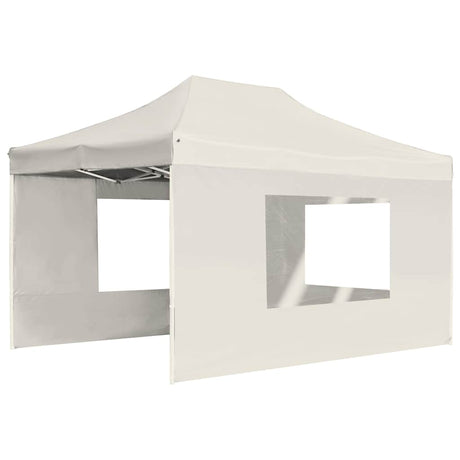 Vidaxl Partytent faltbar mit Wänden 4,5 x 3 m Aluminiumcreme