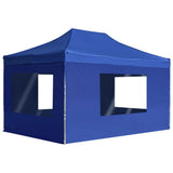 Vidaxl Partytent faltbar mit Wänden 4,5 x 3 m Aluminiumblau