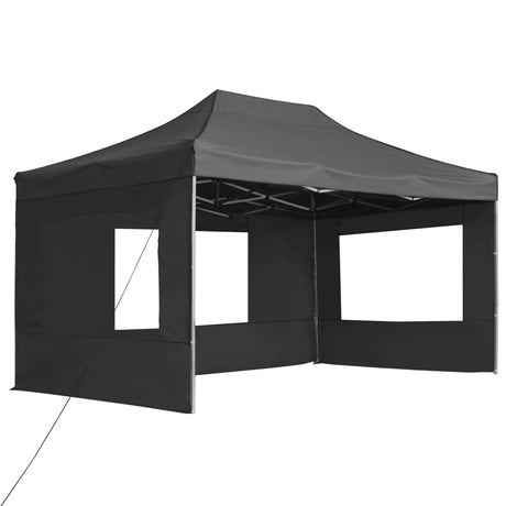 Vidaxl Partytent faltbar mit Wänden 4,5 x 3 m Aluminium -Anthrazit