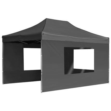 Vidaxl Partytent faltbar mit Wänden 4,5 x 3 m Aluminium -Anthrazit