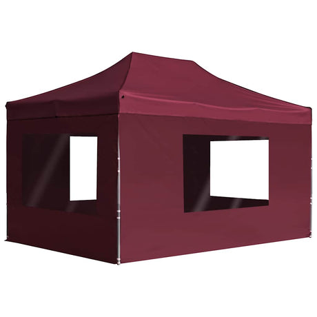 Vidaxl Partytent faltbar mit Wänden 4,5 x 3 m Aluminiumweinrot