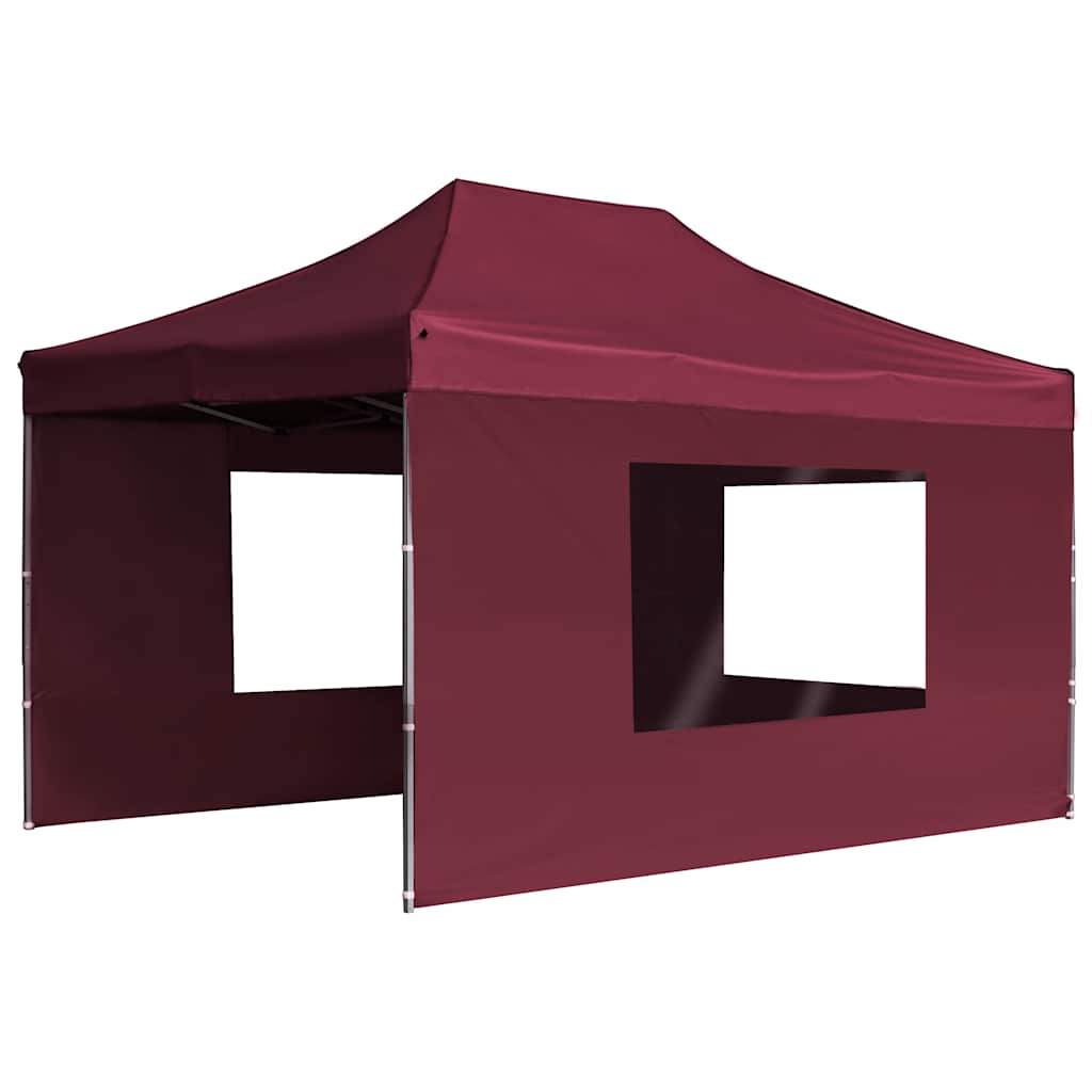 Vidaxl Partytent faltbar mit Wänden 4,5 x 3 m Aluminiumweinrot