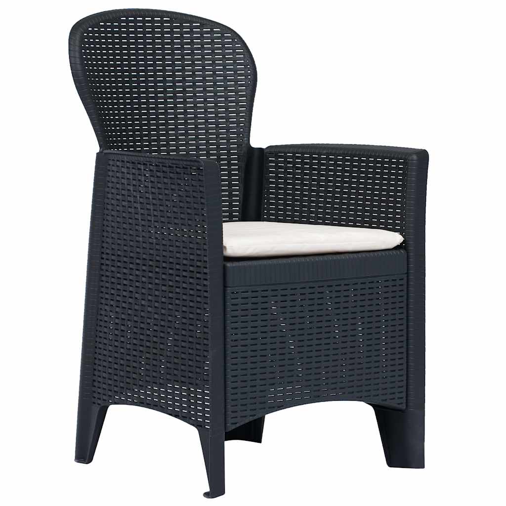 Vidaxl tuinstoelen 2 st met kussen rattan-look kunststof antraciet