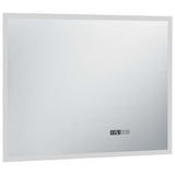 Vidaxl Badezimmerspiegel LED mit Berührungssensor und Zeitanzeige 80x60 cm
