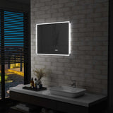 Vidaxl Badezimmerspiegel LED mit Berührungssensor und Zeitanzeige 80x60 cm