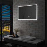 Vidaxl Badezimmerspiegel LED mit Berührungssensor und Zeitanzeige 100x60 cm